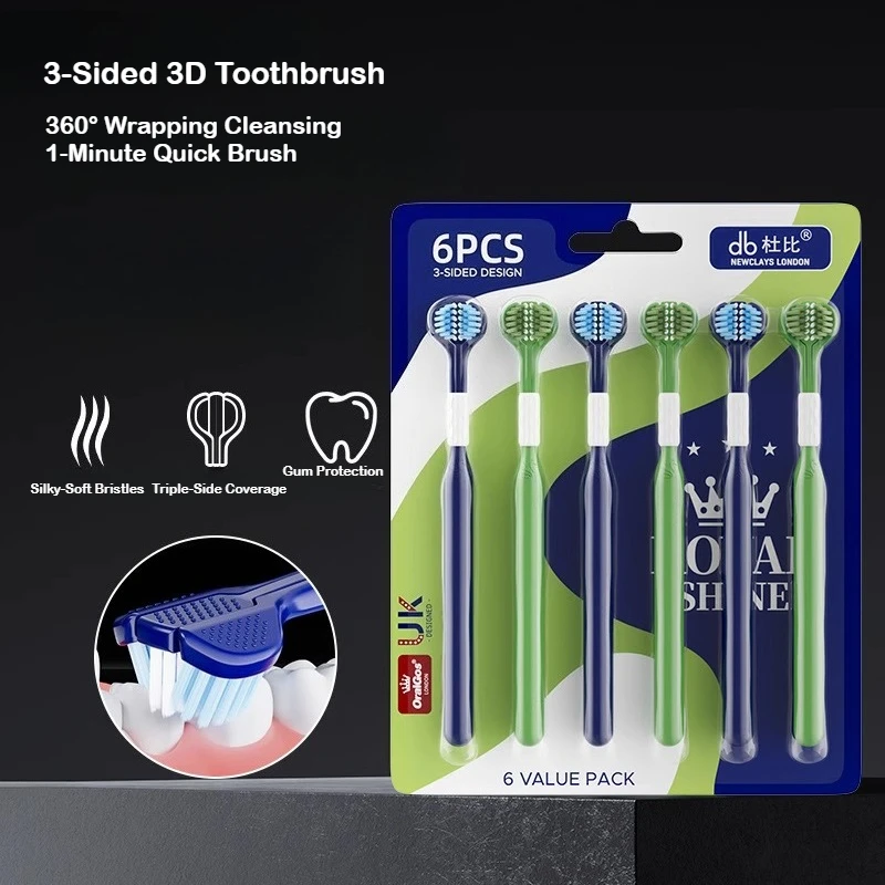 5 x 6 шт./упак. 3-сторонняя зубная щетка для взрослых — мягкая щетина и средство для чистки языка (семейный набор)
5 x 6 шт./упак. 3-сторонняя зубная щетка для взрослых — мягкая щетина и средство для чистки языка (семейный набор)