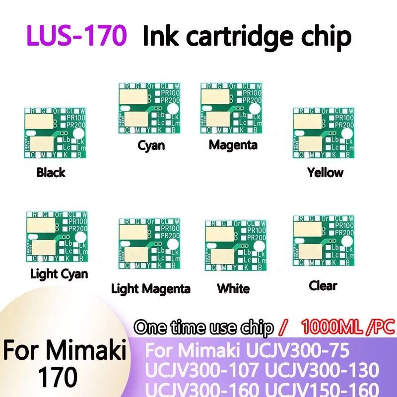 8 цветов Lus 170 чип LUS170 чип для Mimaki UCJV300-75 UCJV300-107 UCJV300-130 UCJV300-160 UCJV150-160 бутылка с чернилами чипы Lus170
8 цветов Lus 170 чип LUS170 чип для Mimaki UCJV300-75 UCJV300-107 UCJV300-130 UCJV300-160 UCJV150-160 бутылка с чернилами чипы Lus170