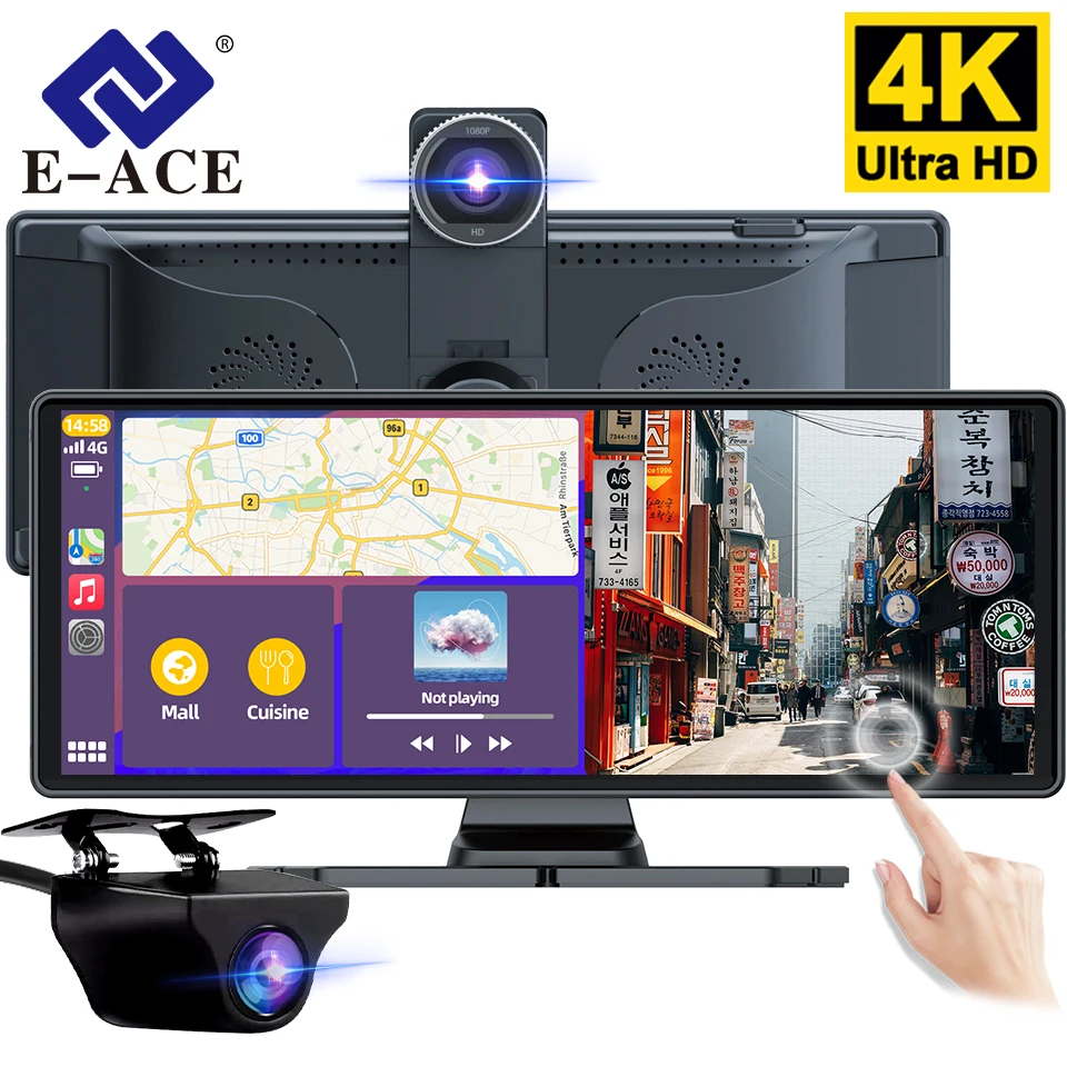 E-ACE 10.26 Inch 4K 1080P GPS WIFI Dashcam Auto Carplay Car DVR Android Bluetooth FM Aux Connectivity UHD Night Vision Black Box
E-ACE 10.26 Inch 4K 1080P GPS WIFI Dashcam Auto Carplay Car DVR Android Bluetooth FM Aux Connectivity UHD Night Vision Black Box