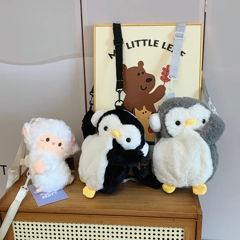 Cute Sheep Penguin Plush Stuffed Doll Shoulder Bag Cartoon Children Plush Animal Small Backpacks Creative Out Plush School Bag
Cute Sheep Penguin Plush Stuffed Doll Shoulder Bag Cartoon Children Plush Animal Small Backpacks Creative Out Plush School Bag