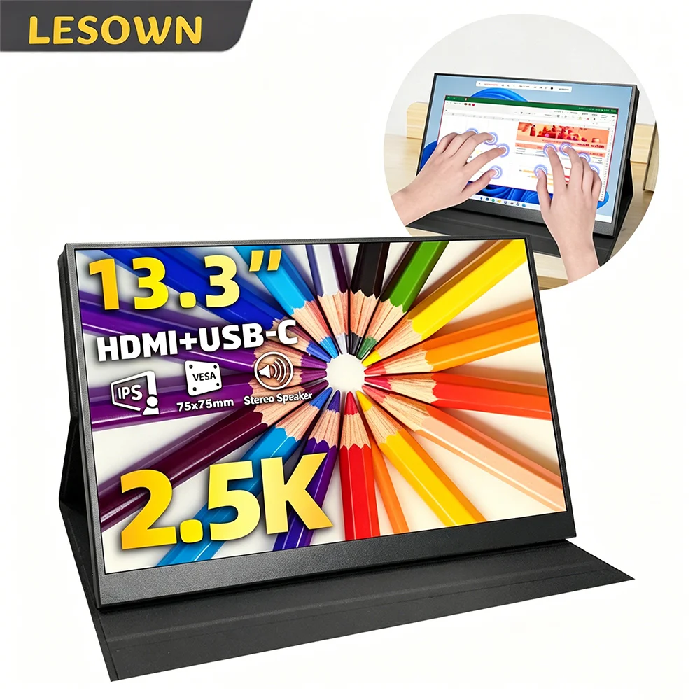 LESOWN Second Screen 13.3 Inch 2.5K Mobile Display IPS Quality Plug & Play External Monitor for MacBook
LESOWN Second Screen 13.3 Inch 2.5K Mobile Display IPS Quality Plug & Play External Monitor for MacBook
