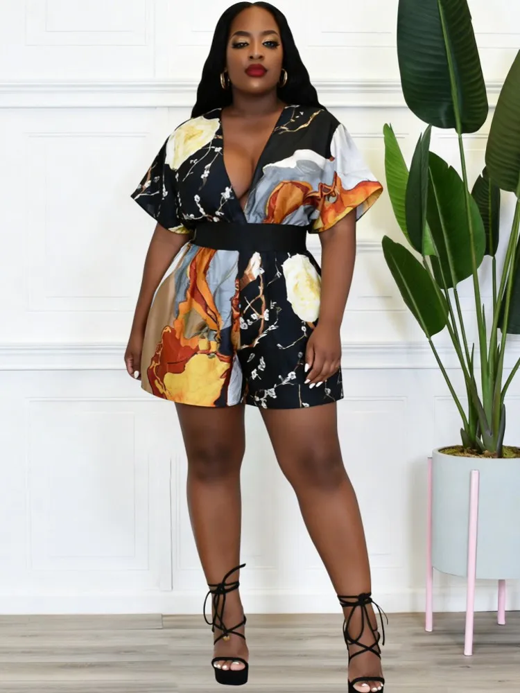 Flower Prints Women Jumpsuits For Summer Autumn Short Sleeve V-Neck Loose Playsuits Fashion Streetwear Overalls Pants Trousers
Flower Prints Women Jumpsuits For Summer Autumn Short Sleeve V-Neck Loose Playsuits Fashion Streetwear Overalls Pants Trousers