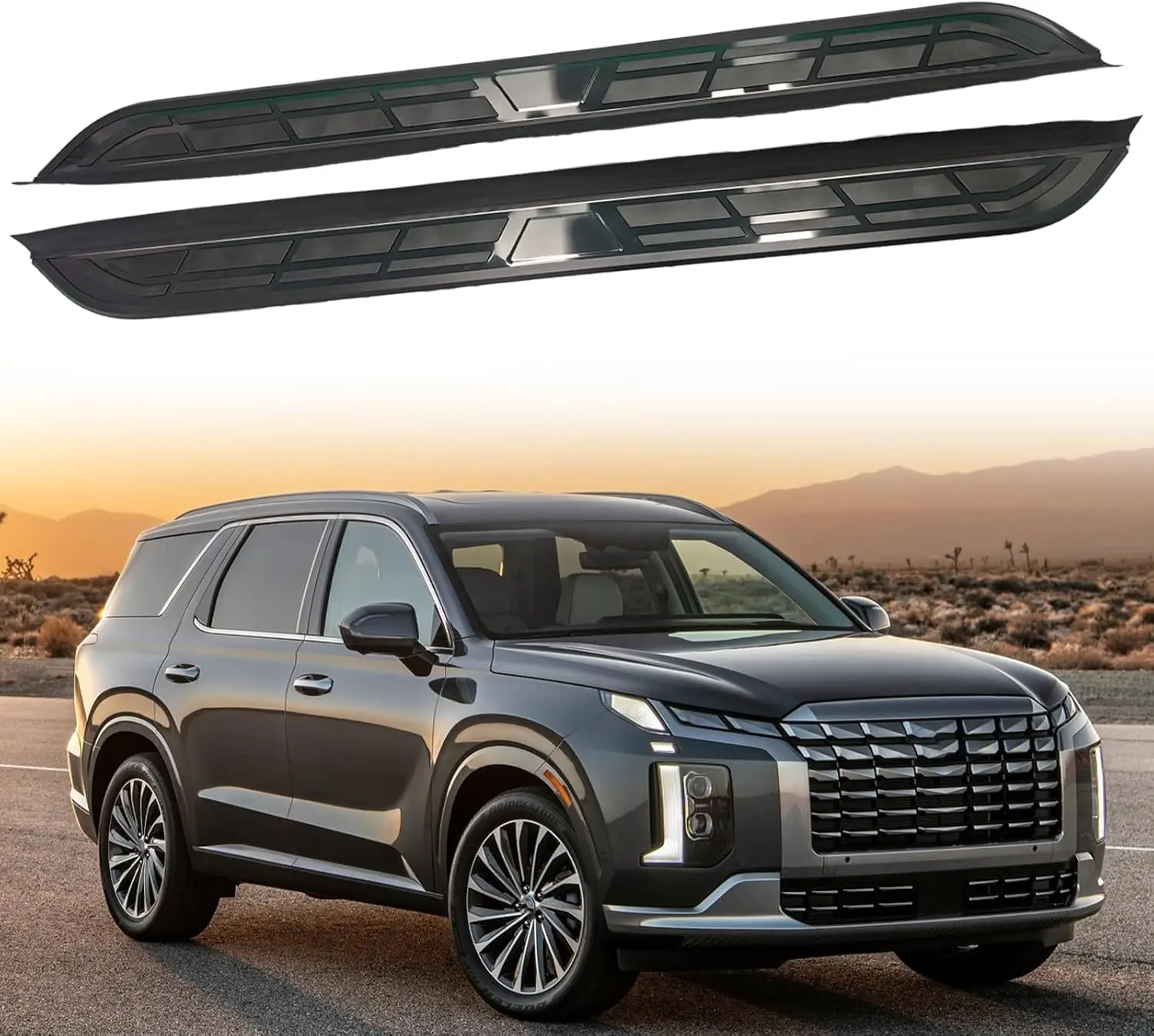Боковая подножка из алюминия подходит для Hyundai Palisade 2019-2025, педаль Nerf Bar, 2 шт., фиксированная (с кронштейнами) 
Боковая подножка из алюминия подходит для Hyundai Palisade 2019-2025, педаль Nerf Bar, 2 шт., фиксированная (с кронштейнами)