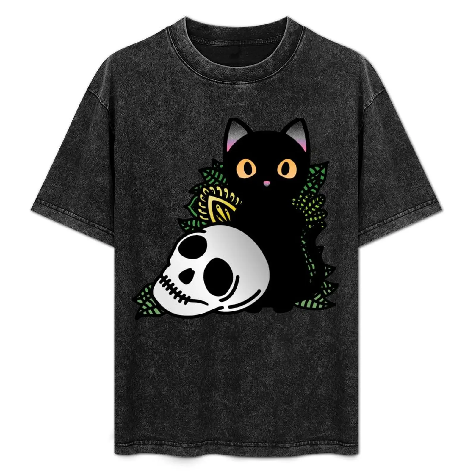 Cat and Skull Ornamental T-Shirt Simple Trendy Casual T-Shirt
Cat and Skull Ornamental T-Shirt Simple Trendy Casual T-Shirt