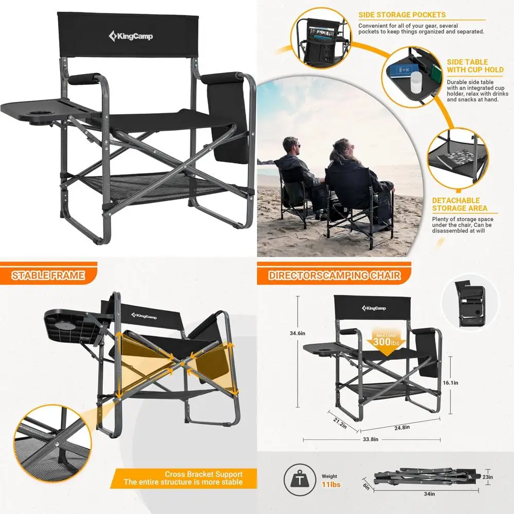 Folding Camping Chairs for Adults with Side Table, Storage Pockets and Breathability for Outdoor Adventures
Folding Camping Chairs for Adults with Side Table, Storage Pockets and Breathability for Outdoor Adventures