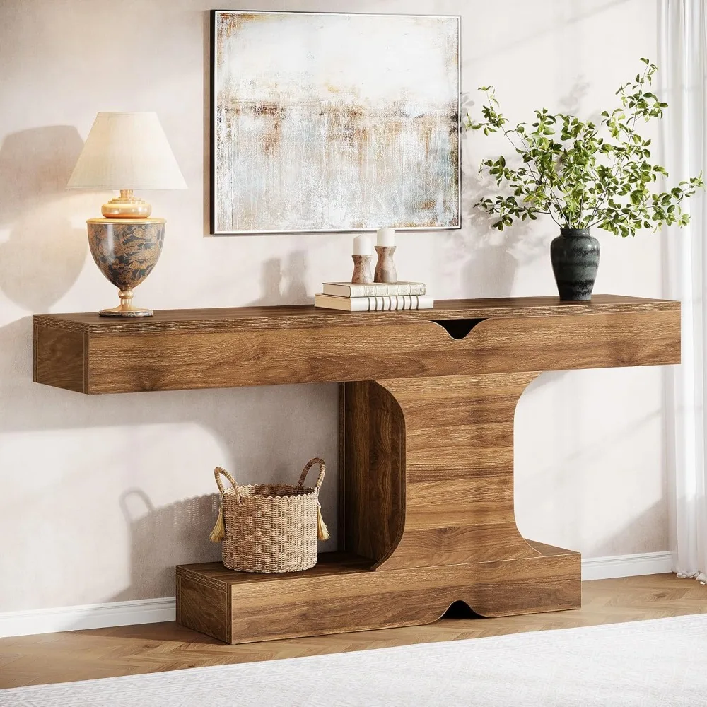 Wood Console Table, Modern 63-Inch Entryway Table, Long Sofa Table for Living Room, Hallway, Entrance (Walnut)
Wood Console Table, Modern 63-Inch Entryway Table, Long Sofa Table for Living Room, Hallway, Entrance (Walnut)
