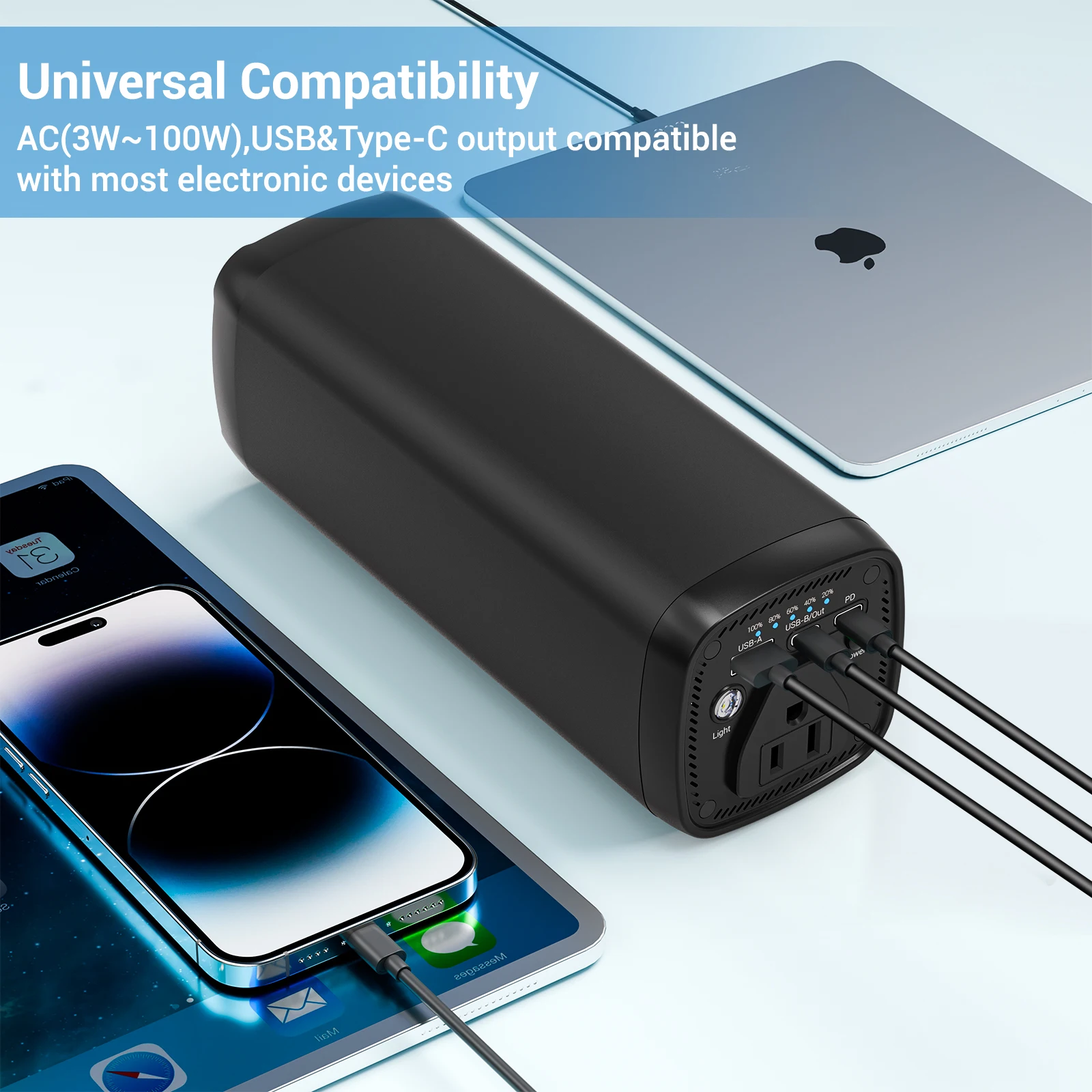 N11 AC Outlet Portable Laptop Charger, 31200mAh/115.4Wh 100W Travel Laptop Power Bank
N11 AC Outlet Portable Laptop Charger, 31200mAh/115.4Wh 100W Travel Laptop Power Bank