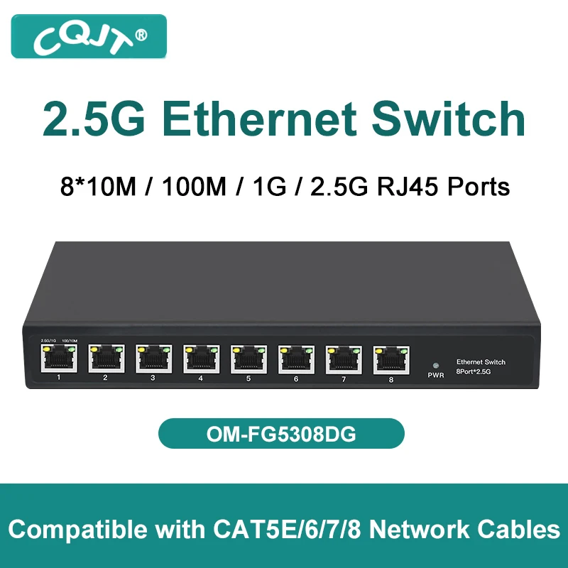 Сетевой коммутатор 2,5 ГБ, 8 портов, 2,5G RJ45 с 1 портами 10G SFP+, безвентиляторный настольный компьютер Plug and Play, настенный монтаж
Сетевой коммутатор 2,5 ГБ, 8 портов, 2,5G RJ45 с 1 портами 10G SFP+, безвентиляторный настольный компьютер Plug and Play, настенный монтаж