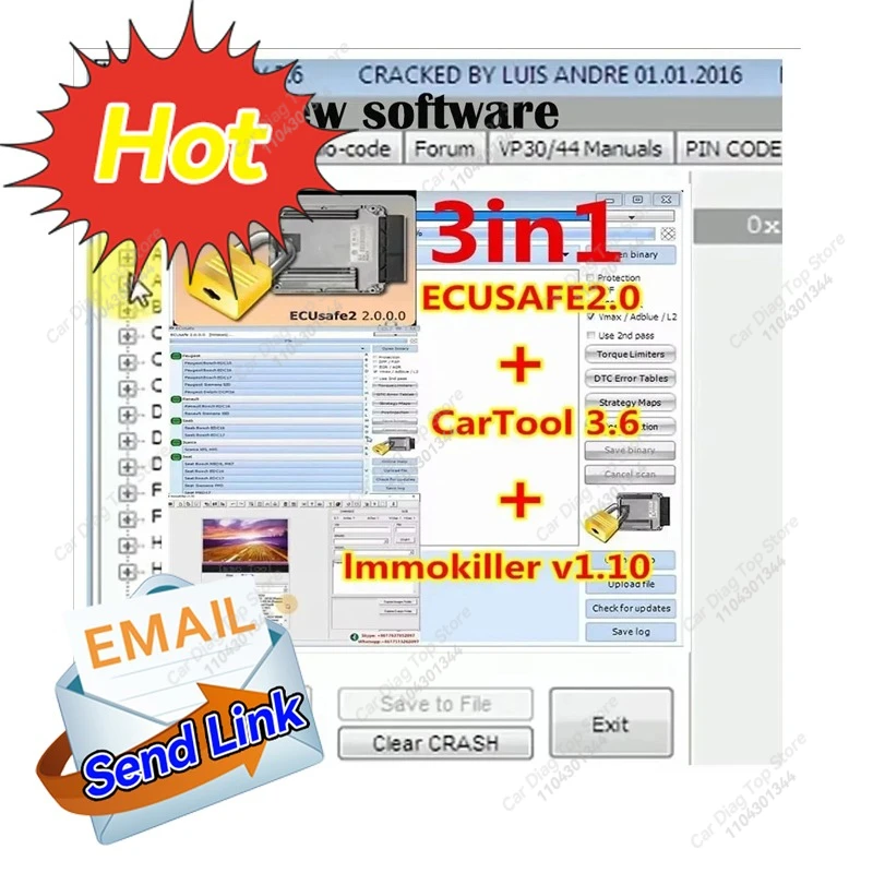 Горячее программное обеспечение ImmoKiller v1.1 Программное обеспечение Immo Off v1.1 + ECUSafe 2.0 + Автомобильный инструмент Чип Tool программное обеспечение alldata 3.6 ECU ECM 2.0 установка
Горячее программное обеспечение ImmoKiller v1.1 Программное обеспечение Immo Off v1.1 + ECUSafe 2.0 + Автомобильный инструмент Чип Tool программное обеспечение alldata 3.6 ECU ECM 2.0 установка