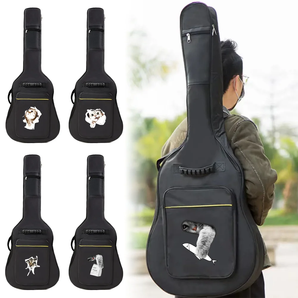 36 Inch~41 Inch Guitar Bag Nylon Double Strap Soft Cushion Guitar Backpack Instrument Handbag Pet Cat Printing Series 
36 Inch~41 Inch Guitar Bag Nylon Double Strap Soft Cushion Guitar Backpack Instrument Handbag Pet Cat Printing Series