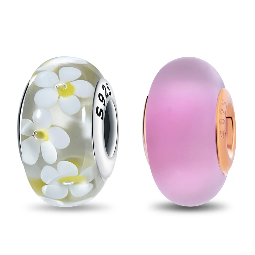 Pendant Charm Bead 925 Sterling Silver Elegant Glass Flower Beads Fit Original Bracelet for Jewelry Making Valentine's Day gift
Pendant Charm Bead 925 Sterling Silver Elegant Glass Flower Beads Fit Original Bracelet for Jewelry Making Valentine's Day gift