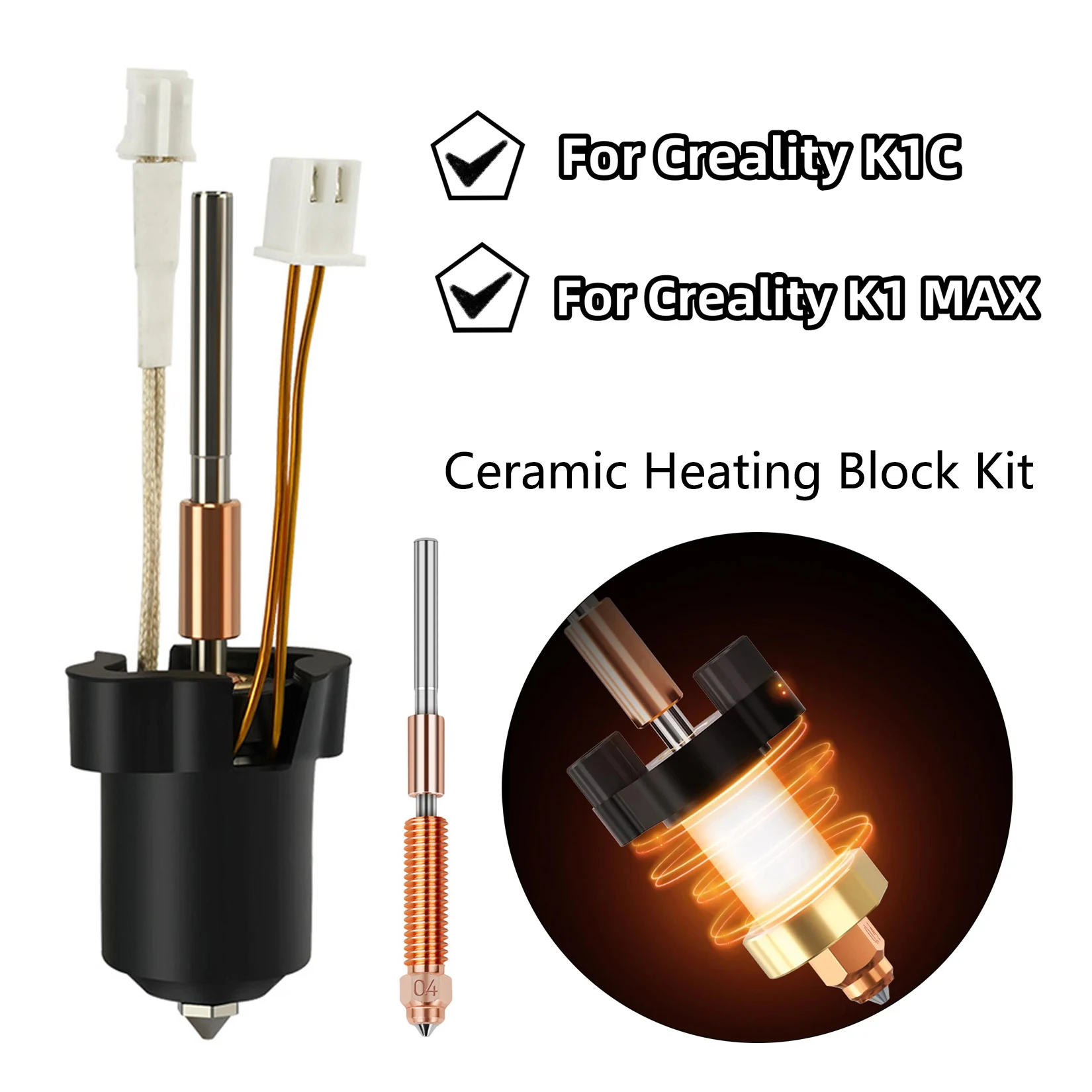 Комплект керамического нагревательного блока Ender3 V3, обновленная Hotend для Creality K1/K1 SE/K1 Max/K1C, быстросменное сопло из закаленной стали 
Комплект керамического нагревательного блока Ender3 V3, обновленная Hotend для Creality K1/K1 SE/K1 Max/K1C, быстросменное сопло из закаленной стали