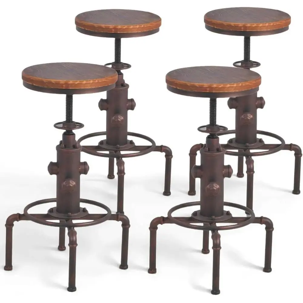 Vintage Industrial Swivel Bar Stool, Adjustable Height 23.6-29.5, Solid Wood with Antique Copper Finish
Vintage Industrial Swivel Bar Stool, Adjustable Height 23.6-29.5, Solid Wood with Antique Copper Finish