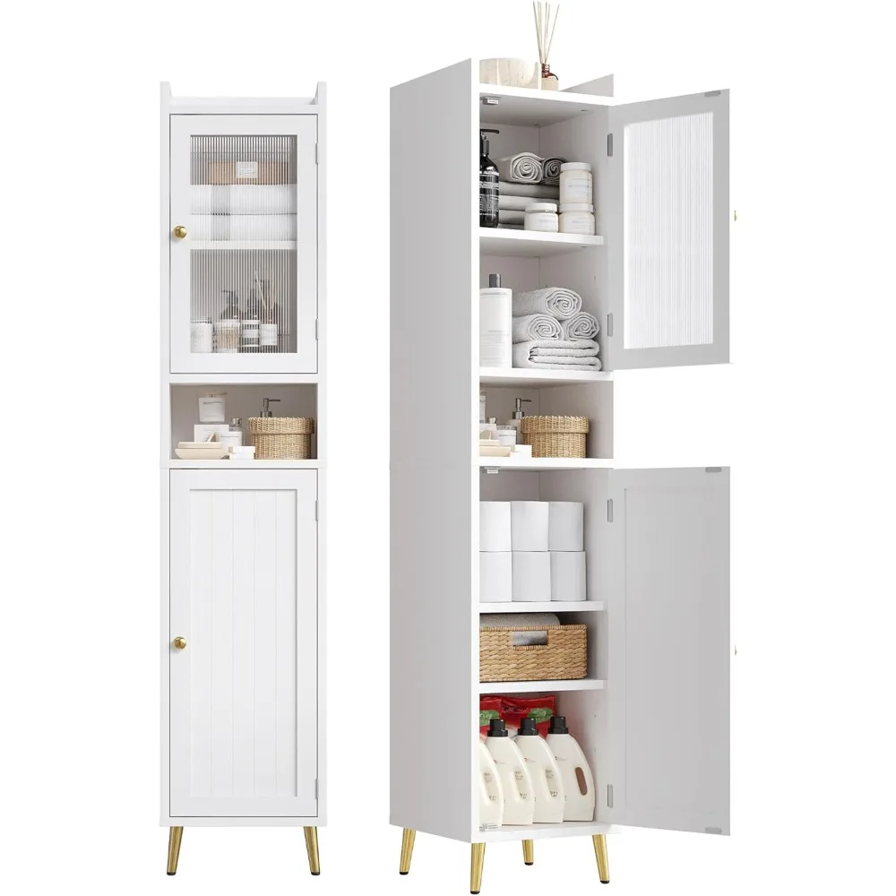 Bathroom Storage Cabinet, Bathroom Cabinet with 6 Shelves & 2 Doors, Tall Bathroom Storage Cabinet for Bathroom, Kitchen, Laundr
Bathroom Storage Cabinet, Bathroom Cabinet with 6 Shelves & 2 Doors, Tall Bathroom Storage Cabinet for Bathroom, Kitchen, Laundr