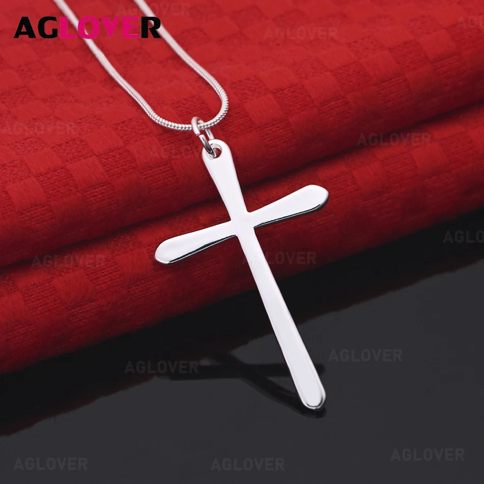 AGLOVER 925 Sterling Silver Polished Large Cross Pendant Necklace Simple Temperament Women's Gift Jewelry
AGLOVER 925 Sterling Silver Polished Large Cross Pendant Necklace Simple Temperament Women's Gift Jewelry