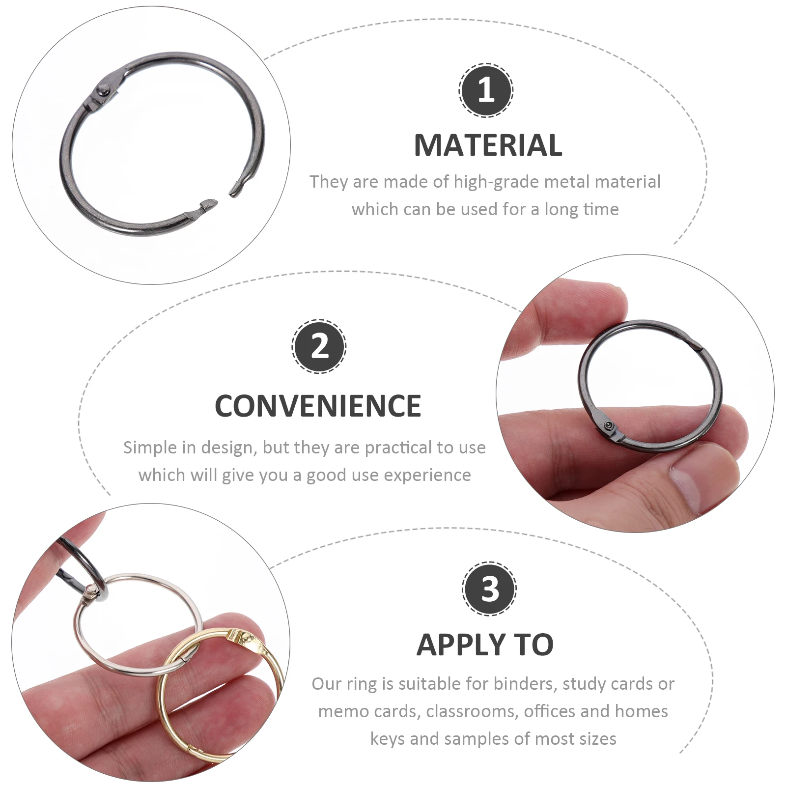 14pcs 30mm Binder Rings Accessories Metal Loose Leaf Notebook Paper Binding Supplies Multi-color Gold Silver Black Students
14pcs 30mm Binder Rings Accessories Metal Loose Leaf Notebook Paper Binding Supplies Multi-color Gold Silver Black Students