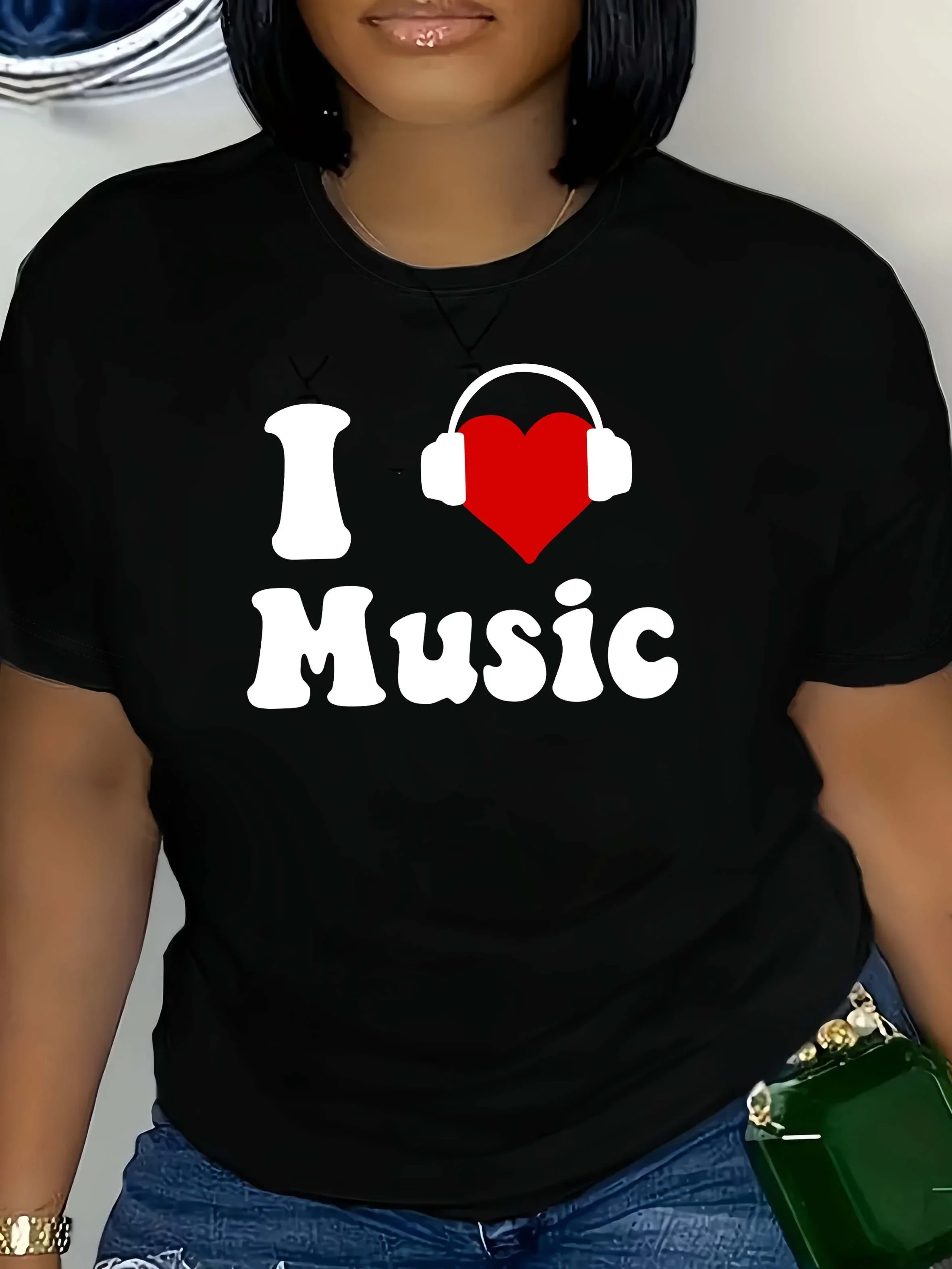 I Love Music Print Casual T-shirt Crew Neck Short Sleeve Top For Spring & SummerWomen's Clothing
I Love Music Print Casual T-shirt Crew Neck Short Sleeve Top For Spring & SummerWomen's Clothing