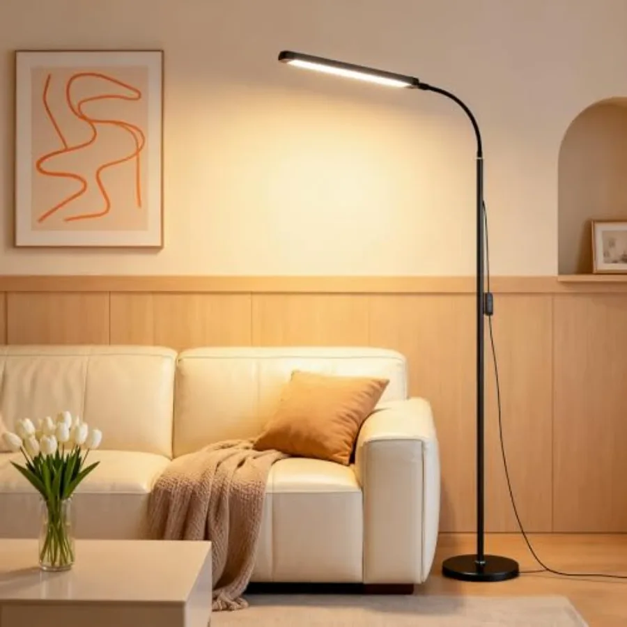 Bright 12W LED Flicker-Free Eye Protection Dimming Floor Lamp, 3000-6000k, Gooseneck adjustable Standing Reading Lamp for Livin
Bright 12W LED Flicker-Free Eye Protection Dimming Floor Lamp, 3000-6000k, Gooseneck adjustable Standing Reading Lamp for Livin