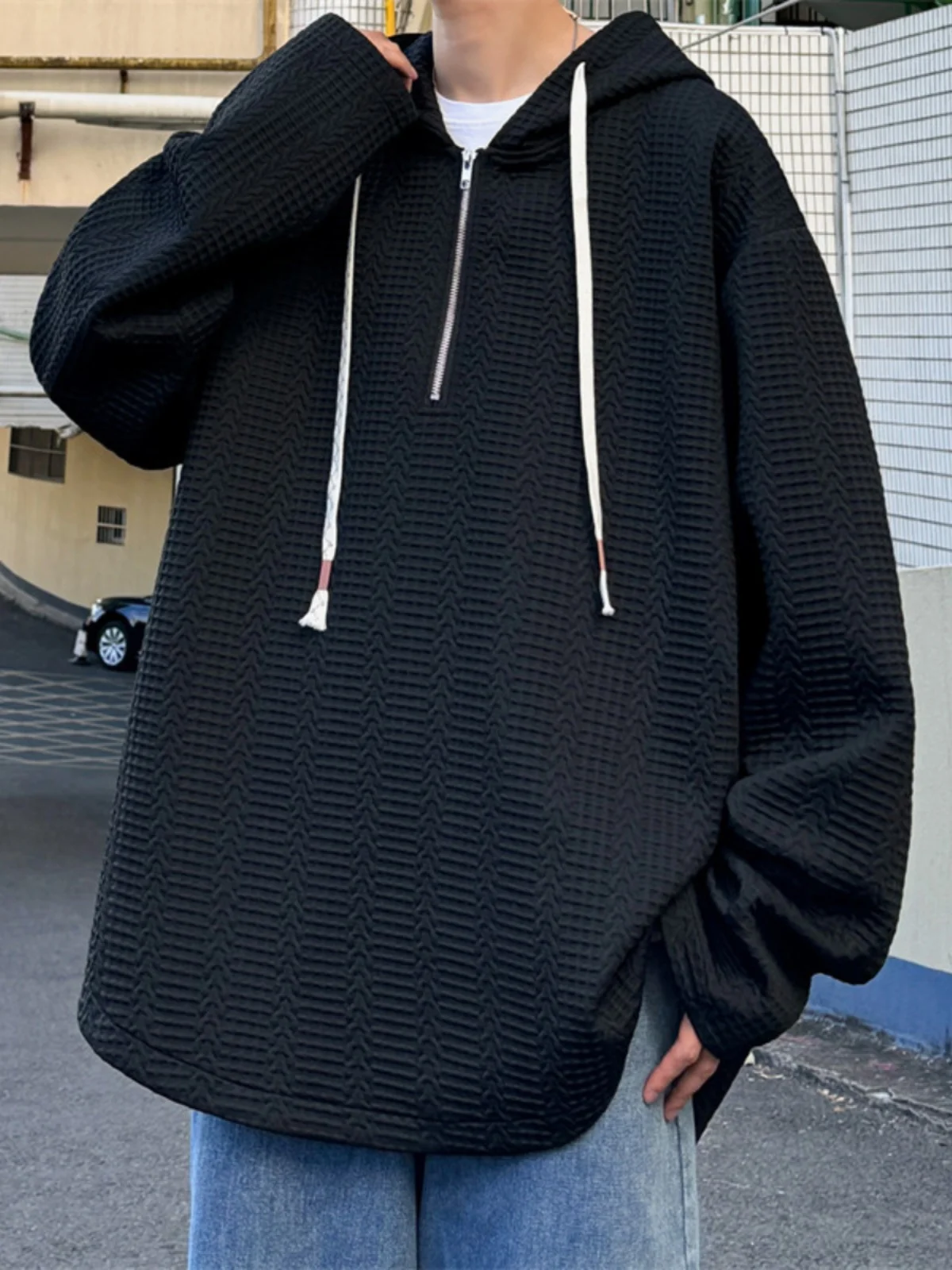 Мужская толстовка свободного кроя с капюшоном на молнии, текстурированная, осенняя новинка, повседневный американский стиль
Мужская толстовка свободного кроя с капюшоном на молнии, текстурированная, осенняя новинка, повседневный американский стиль