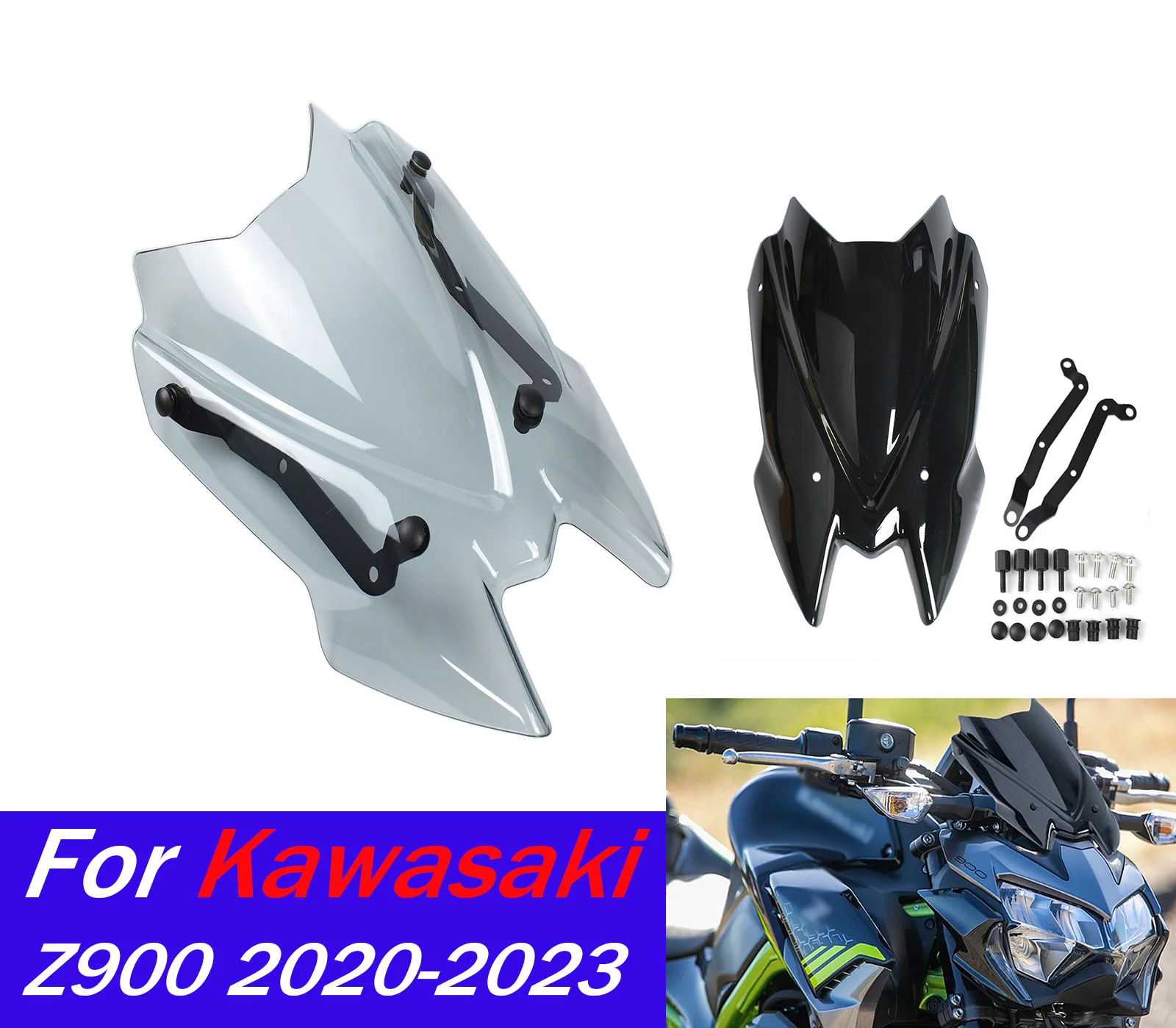 For Z900 Windshield Windscreen Wind Deflector Air Screen Shield For Kawasaki Z900 2020-2024 Motorcycle Screen Shield Attachment
For Z900 Windshield Windscreen Wind Deflector Air Screen Shield For Kawasaki Z900 2020-2024 Motorcycle Screen Shield Attachment