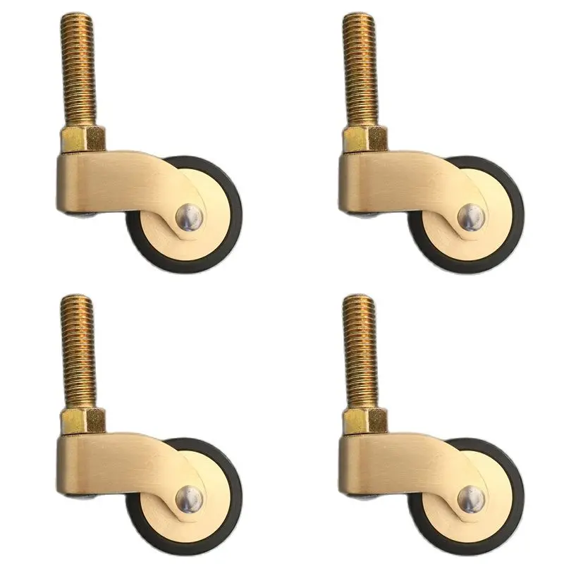 4PCS 1'' Solid Brass+Rubber Silent Wheel Table Chair Sofa Bar Universal Furniture Casters Rollers Flexible Rotary Casters Pulley
4PCS 1'' Solid Brass+Rubber Silent Wheel Table Chair Sofa Bar Universal Furniture Casters Rollers Flexible Rotary Casters Pulley
