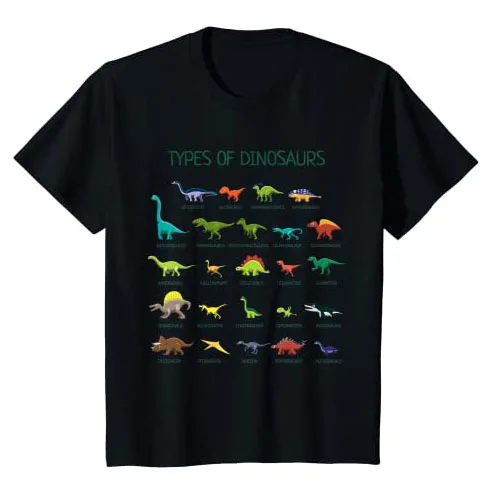 Kids Types of Dinosaurs Dino Identification T-Shirt Different Dinosaurs-Species Graphic Tee Tops Cute Cool Sons Birthday Gifts
Kids Types of Dinosaurs Dino Identification T-Shirt Different Dinosaurs-Species Graphic Tee Tops Cute Cool Sons Birthday Gifts
