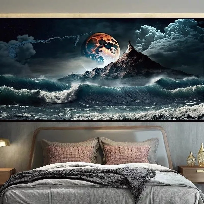 Cosmic Moonlit Ocean Wave Tapestry, Fantasy - Themed Wall Decor for Bedroom
Cosmic Moonlit Ocean Wave Tapestry, Fantasy - Themed Wall Decor for Bedroom