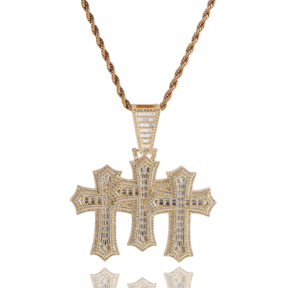 Three Cross Shape Bling Bing Iced Out Pendant Necklace Rock Rapper Fashion Hip Hop Jewelry BP318
Three Cross Shape Bling Bing Iced Out Pendant Necklace Rock Rapper Fashion Hip Hop Jewelry BP318
