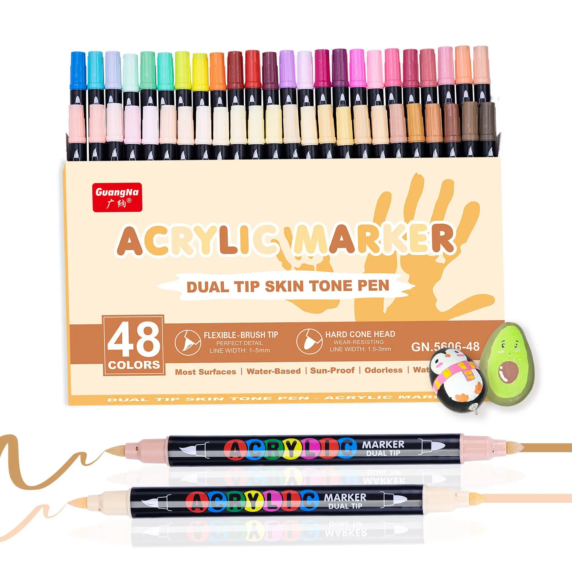 24/48 Skin colors GuangNa Acrylic Pens Soft Dual Tips Drawing Painting Markers DIY Design Art Stationery Supply
24/48 Skin colors GuangNa Acrylic Pens Soft Dual Tips Drawing Painting Markers DIY Design Art Stationery Supply