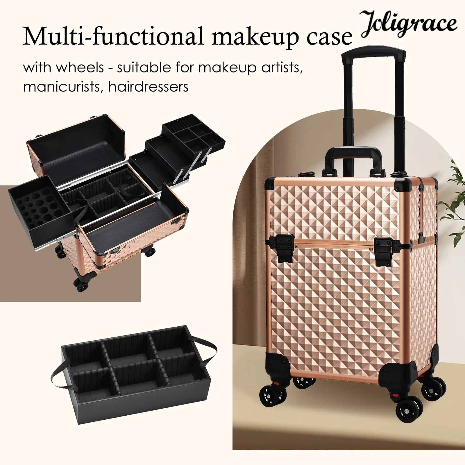 Travel Professional Makeup Suitcase with Wheels Make Up Train Trolley Box Cosmetic Case Briefcase for Nail Manicure Hair Salon
Travel Professional Makeup Suitcase with Wheels Make Up Train Trolley Box Cosmetic Case Briefcase for Nail Manicure Hair Salon