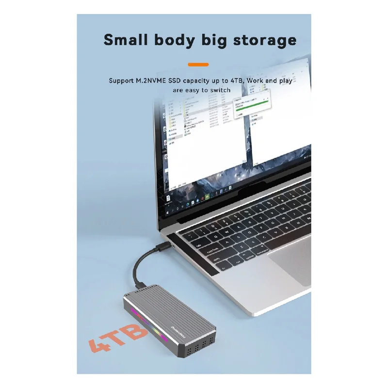 Qy-Nvme M.2 SSD Мобильный жесткий диск 40 Гбит/с USB 4.0 Считыватель твердотельного накопителя RGB с вентилятором
Qy-Nvme M.2 SSD Мобильный жесткий диск 40 Гбит/с USB 4.0 Считыватель твердотельного накопителя RGB с вентилятором