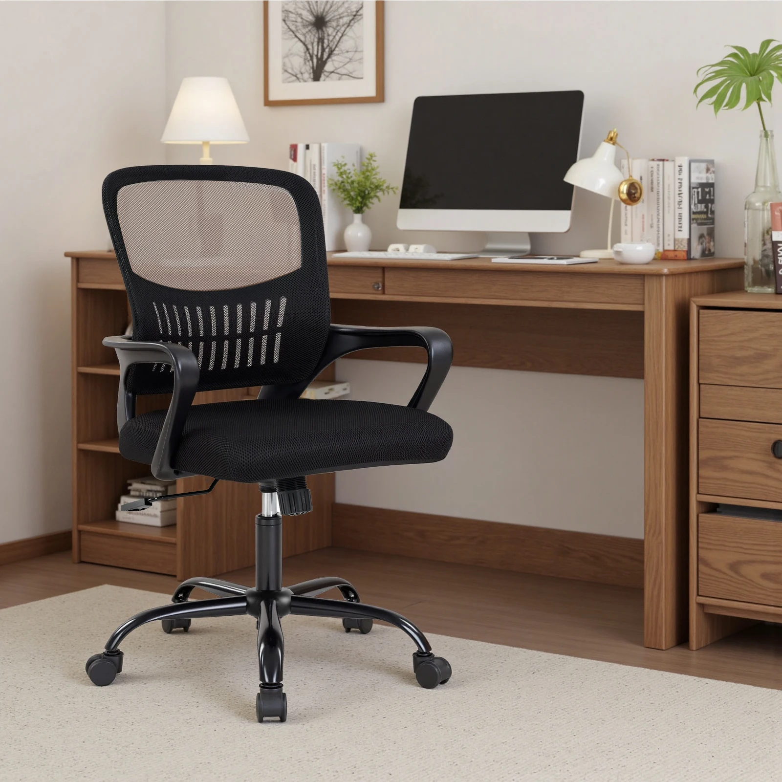 JHK Ergonomic Mesh Fixed Armrest Office Computer Chair Adjustable Swivel Mid-Back Computer Desk Chair with Lumbar Support
JHK Ergonomic Mesh Fixed Armrest Office Computer Chair Adjustable Swivel Mid-Back Computer Desk Chair with Lumbar Support