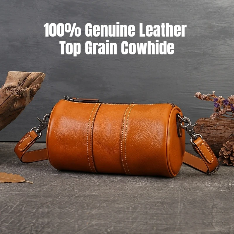 Genuine Leather Pillow Bag for Women, Vintage Cylinder Shoulder Crossbody Handbag, Retro Round PU Leather Purse
Genuine Leather Pillow Bag for Women, Vintage Cylinder Shoulder Crossbody Handbag, Retro Round PU Leather Purse
