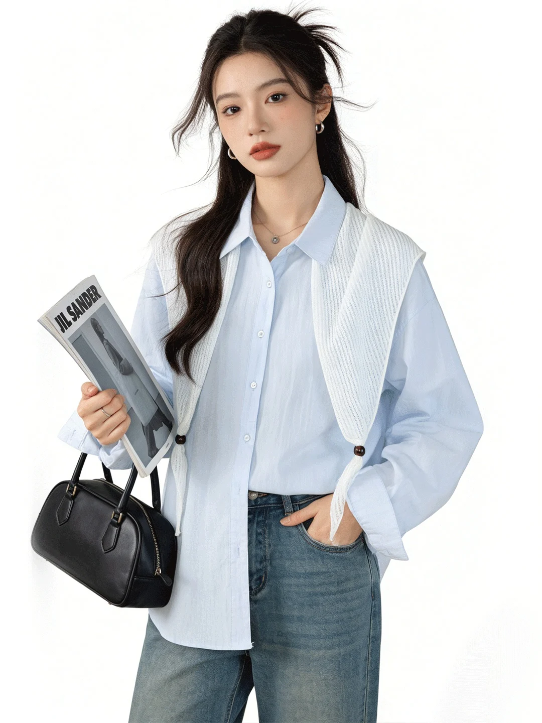 Spring Early Anti-Aging Fashion Striped Silk Scarf Korean Style Collar Shirt Sun Protection Slimming Shirt Coat Commutin...
Spring Early Anti-Aging Fashion Striped Silk Scarf Korean Style Collar Shirt Sun Protection Slimming Shirt Coat Commutin...