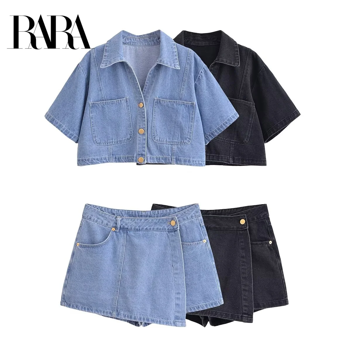 RARA2025 Summer New Fashionable Hot Girl Short Lapel Denim Shirt Slim Top With High Waist All-match Irregular Denim Skirt Suit
RARA2025 Summer New Fashionable Hot Girl Short Lapel Denim Shirt Slim Top With High Waist All-match Irregular Denim Skirt Suit