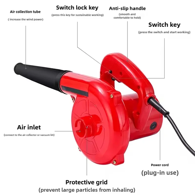ABZV-EU Plug 1000 Вт Электрический вентилятор и всасывающий инструмент 2 в 1 для очистки листьев и удаления пыли компьютера
ABZV-EU Plug 1000 Вт Электрический вентилятор и всасывающий инструмент 2 в 1 для очистки листьев и удаления пыли компьютера