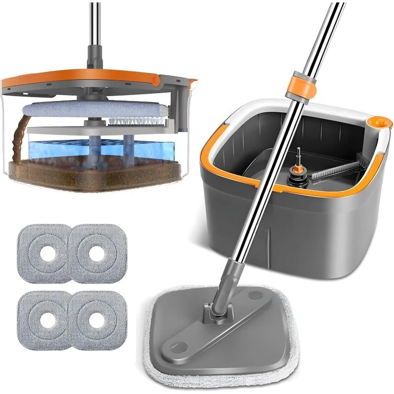 Mop and Bucket Set, Easy-to-use Spin Mop with Separate Dirty Water System, Deep-Cleaning Mops for Floors
Mop and Bucket Set, Easy-to-use Spin Mop with Separate Dirty Water System, Deep-Cleaning Mops for Floors