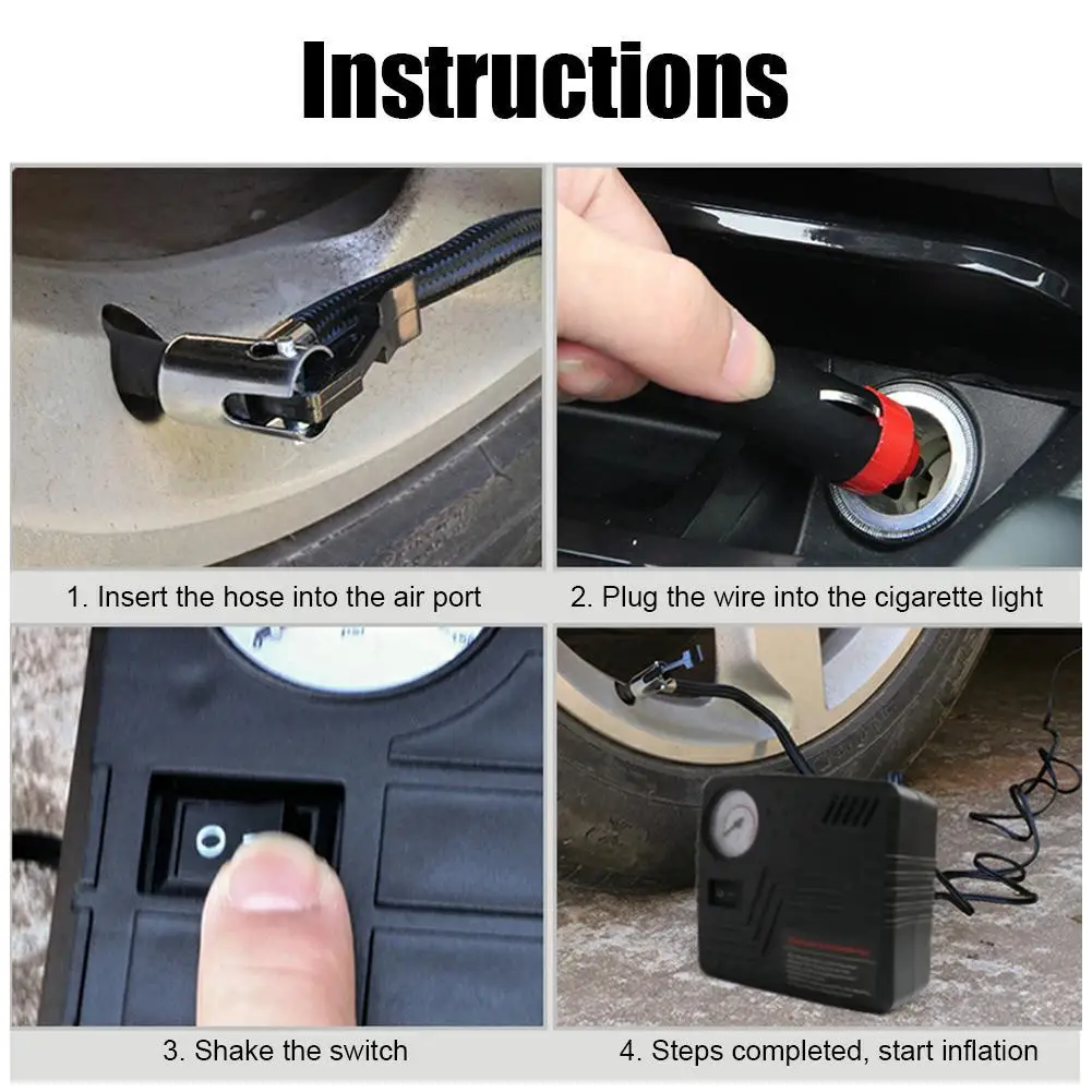 Brand New Car Emergency Auto Air Pump Portable DC 12V Tire Inflator Tool Pressure Gauge Cigarette Lighter Connector Compact
Brand New Car Emergency Auto Air Pump Portable DC 12V Tire Inflator Tool Pressure Gauge Cigarette Lighter Connector Compact