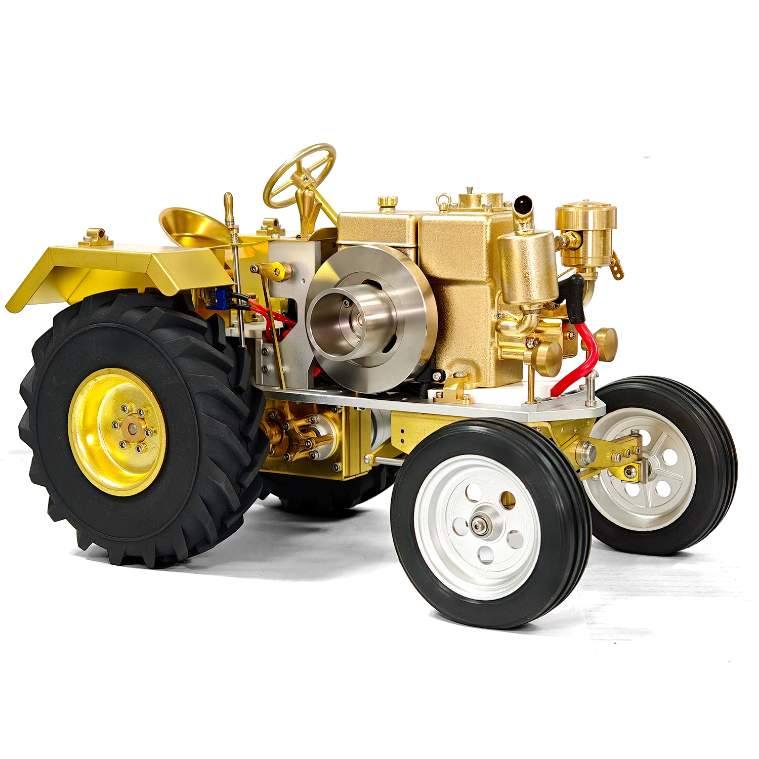 Brass Alloy Mini Vintage Tractor Model Single Cylinder Horizontal IC Engine Operable Creative Collectible Hobby Gift Metal Toy
Brass Alloy Mini Vintage Tractor Model Single Cylinder Horizontal IC Engine Operable Creative Collectible Hobby Gift Metal Toy