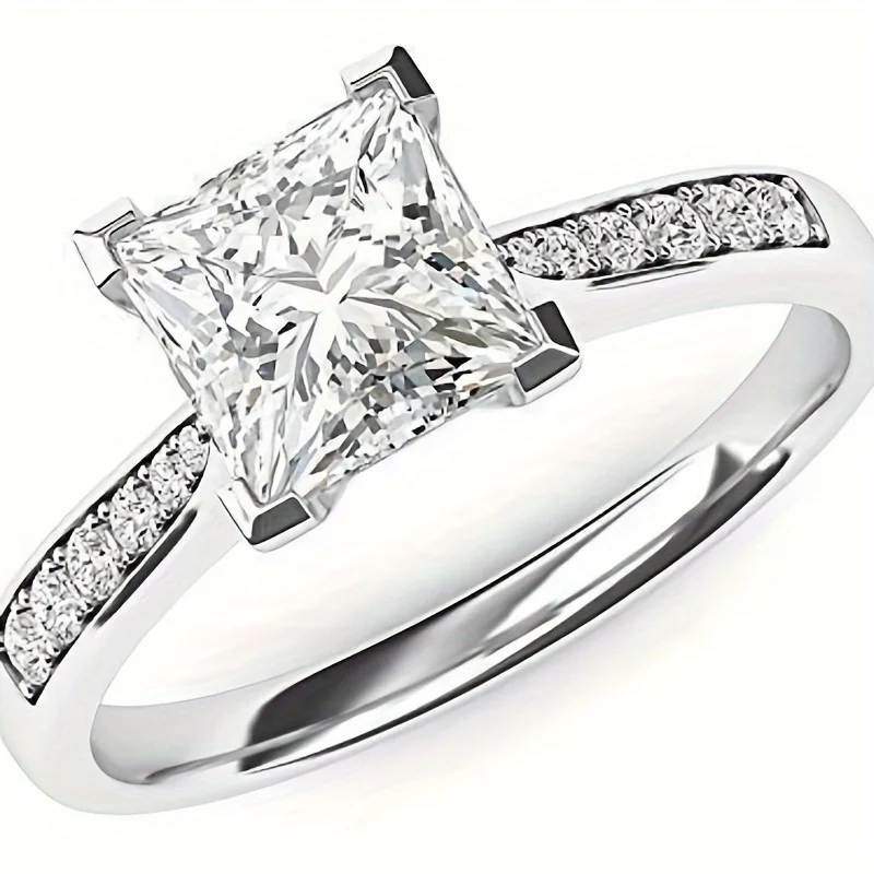 Wedding Rings For Women 6.5mm Princess Cut Moissanite With GRA Certificate Lab Diamond S925 Sterling Silver Plated Gold Gifts
Wedding Rings For Women 6.5mm Princess Cut Moissanite With GRA Certificate Lab Diamond S925 Sterling Silver Plated Gold Gifts