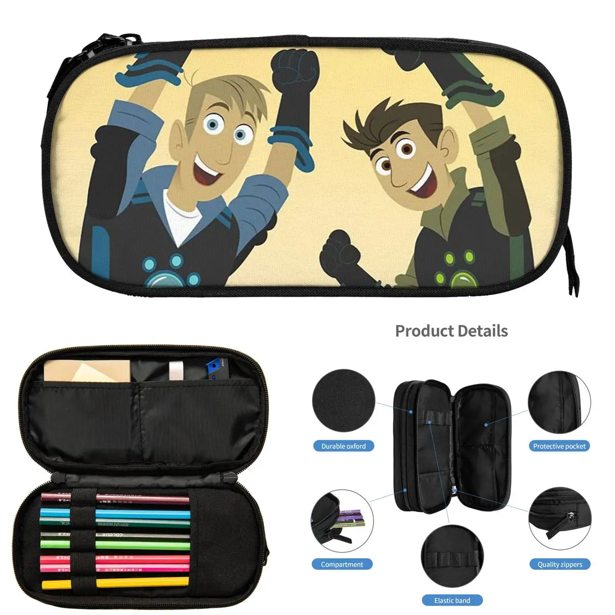 Пеналы с узором логотипа Wild Kratts для студентов, подарки, коробка для ручек, сумка для карандашей, большой пенал для хранения, канцелярские принадлежности
Пеналы с узором логотипа Wild Kratts для студентов, подарки, коробка для ручек, сумка для карандашей, большой пенал для хранения, канцелярские принадлежности