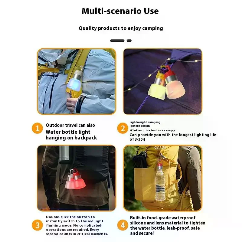 Портативный светильник для кемпинга, мини-с сценарием, светильник для бутылки с водой, уличный ночной рабочий светильник, подвесной светильник для палатки с крючками
Портативный светильник для кемпинга, мини-с сценарием, светильник для бутылки с водой, уличный ночной рабочий светильник, подвесной светильник для палатки с крючками