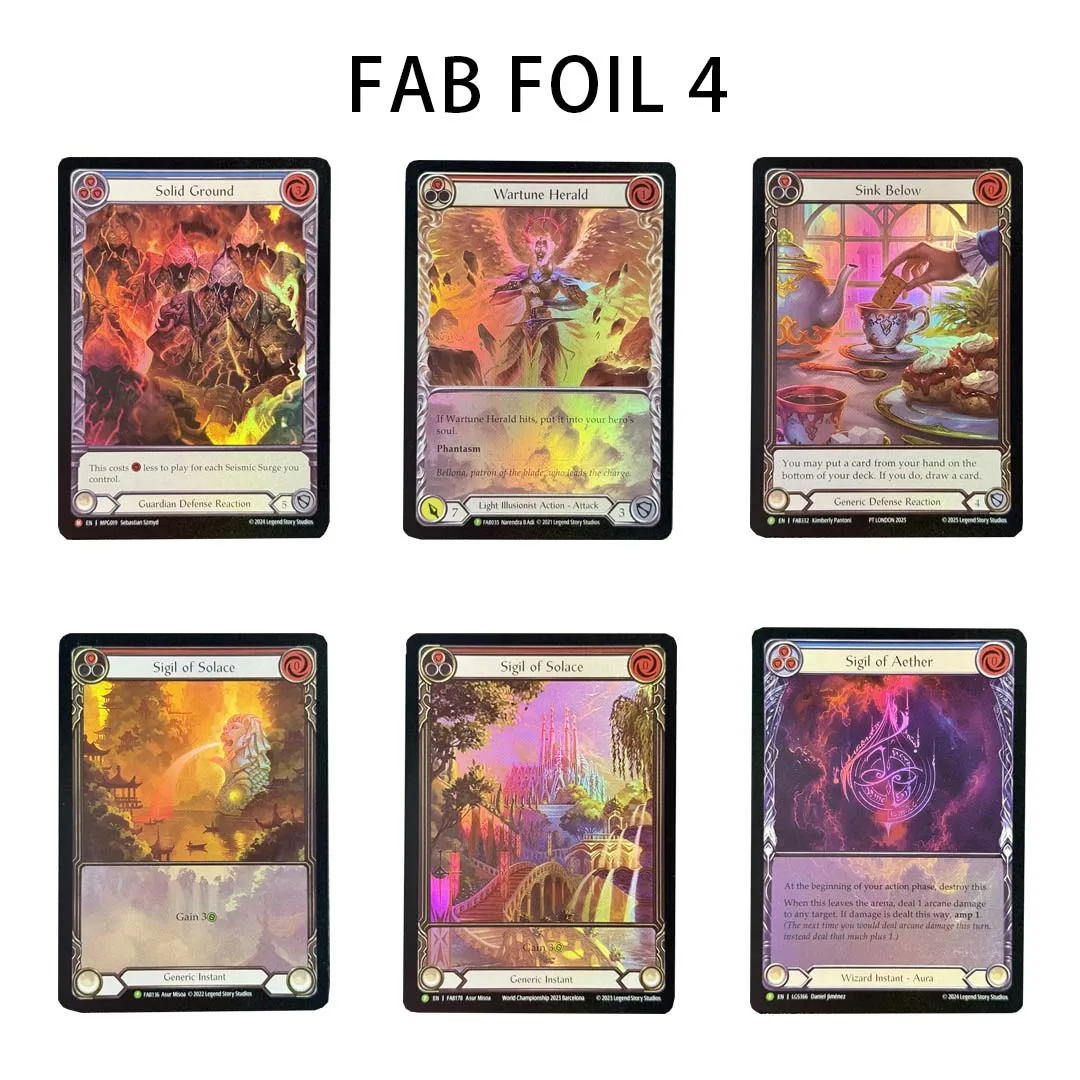 FAB FOIL 4 Rainbow Foil Proxy Cards, Nullrune Full Set & Rare Holo Cards for Deck Building & Collection
FAB FOIL 4 Rainbow Foil Proxy Cards, Nullrune Full Set & Rare Holo Cards for Deck Building & Collection