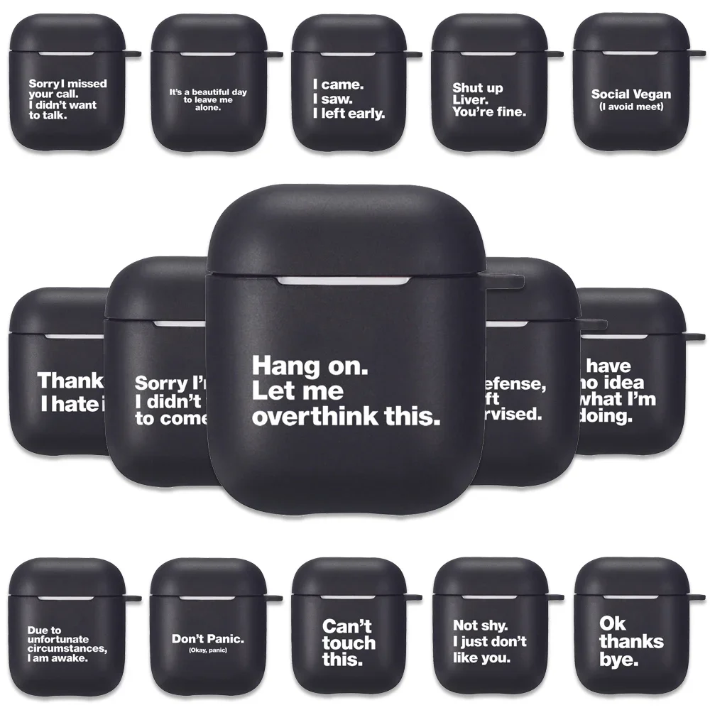 Funny Quotes Black Silicone Case for Apple Airpods 1 2 Cases Simple Text Letters Soft Airpods Earphone Cover Protective Case
Funny Quotes Black Silicone Case for Apple Airpods 1 2 Cases Simple Text Letters Soft Airpods Earphone Cover Protective Case