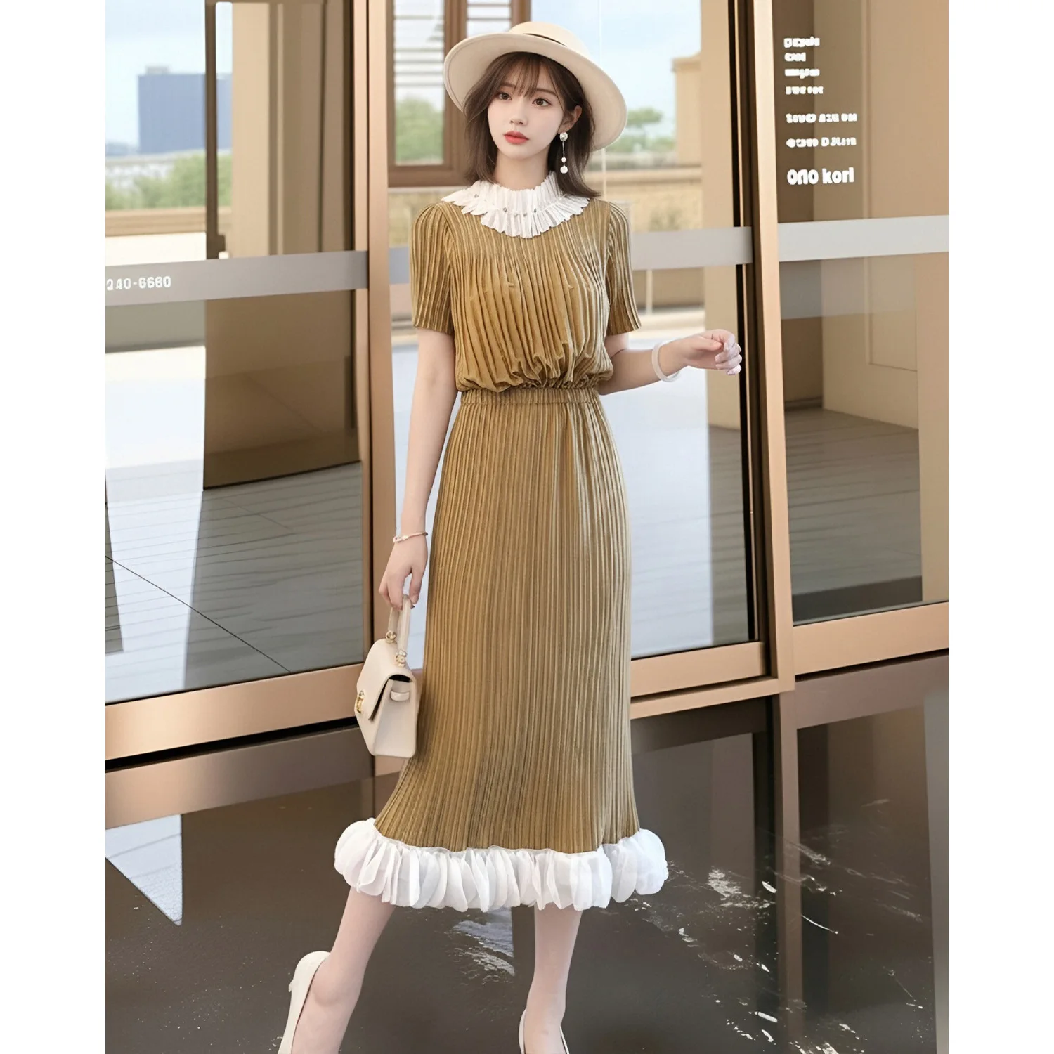 Miyake Pleated Women's Casual Dress 2006 Summer Japanese Design French Socialite Hepburn Style Lotus Leaf Collar Dress for Women
Miyake Pleated Women's Casual Dress 2006 Summer Japanese Design French Socialite Hepburn Style Lotus Leaf Collar Dress for Women