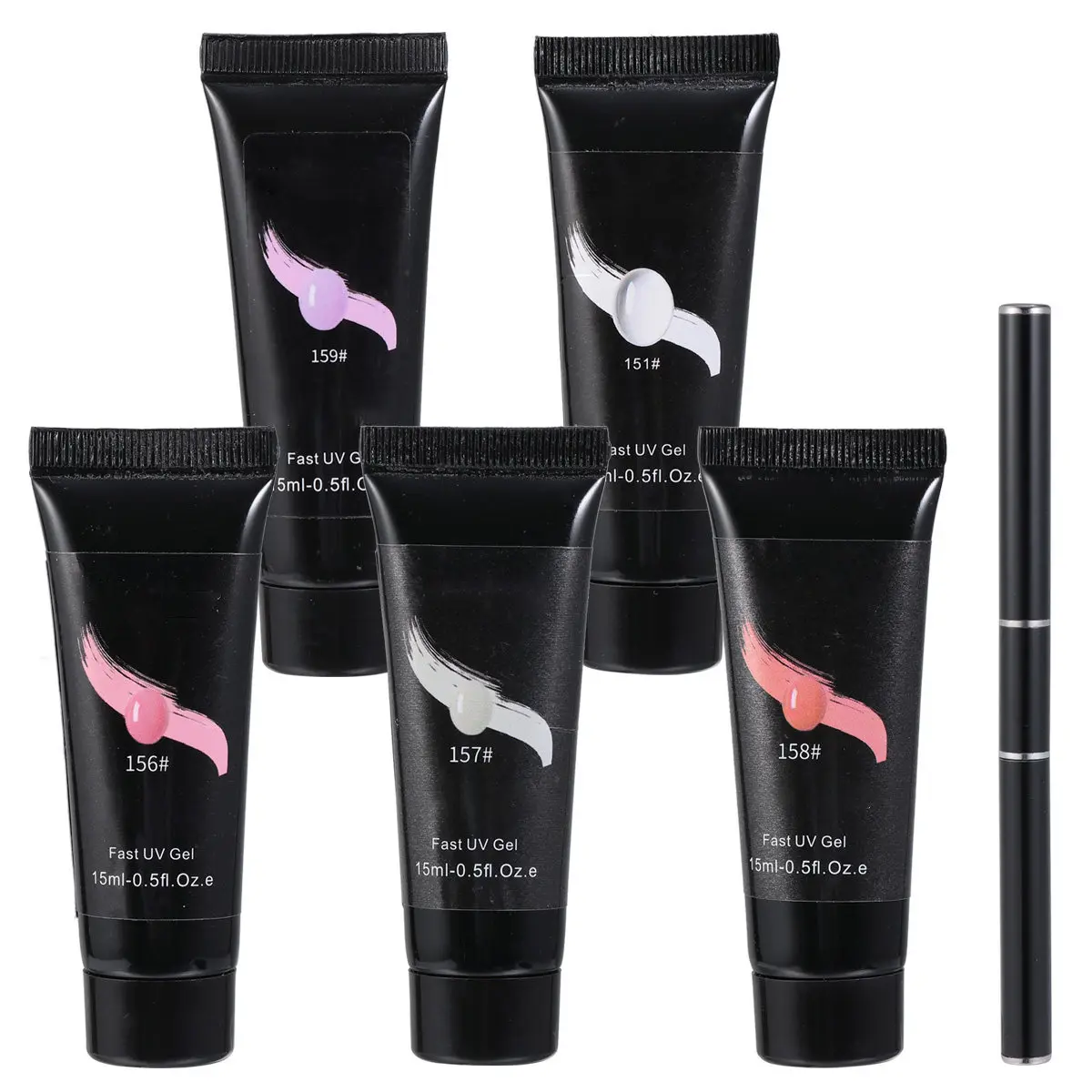 5Pcs Nail Extension Gel Resin Kit Safe Natural Material Quick Dry Shiny Nail Polish Gel Manicure Nails Tool Set
5Pcs Nail Extension Gel Resin Kit Safe Natural Material Quick Dry Shiny Nail Polish Gel Manicure Nails Tool Set