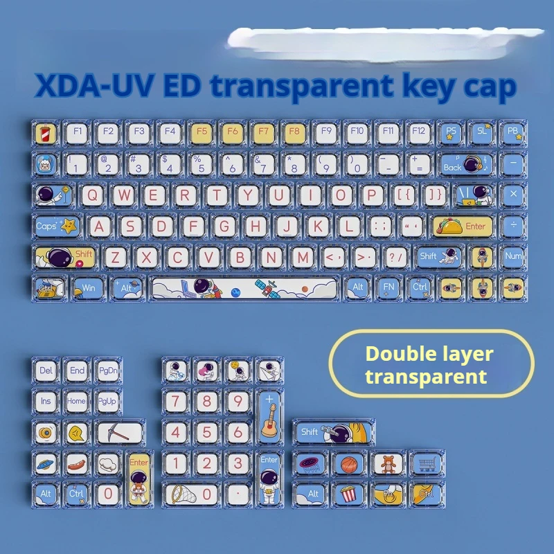 Silver Engraving Xda Transparent Key With Spaceman/Clouded Crane Pc Double Layer Universal Mechanical Keyboard Keycap
Silver Engraving Xda Transparent Key With Spaceman/Clouded Crane Pc Double Layer Universal Mechanical Keyboard Keycap