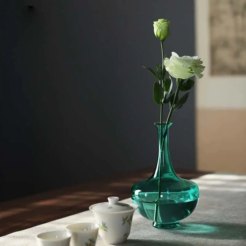 Elegant Green Glass Flower Vase Chinese Style Transparent Home Living Room Tea Room Decorative Accessories Glass Flower Holder
Elegant Green Glass Flower Vase Chinese Style Transparent Home Living Room Tea Room Decorative Accessories Glass Flower Holder
