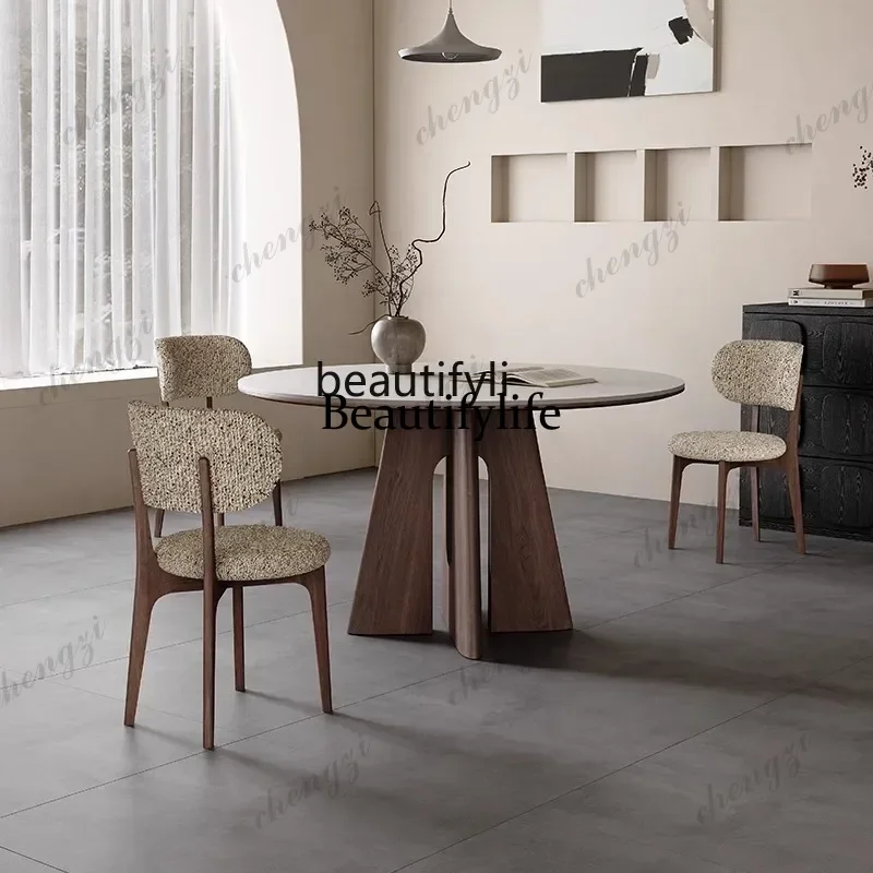 Nordic rock slab dining table and chair combination matte modern simple small apartment household round dining table C56
Nordic rock slab dining table and chair combination matte modern simple small apartment household round dining table C56