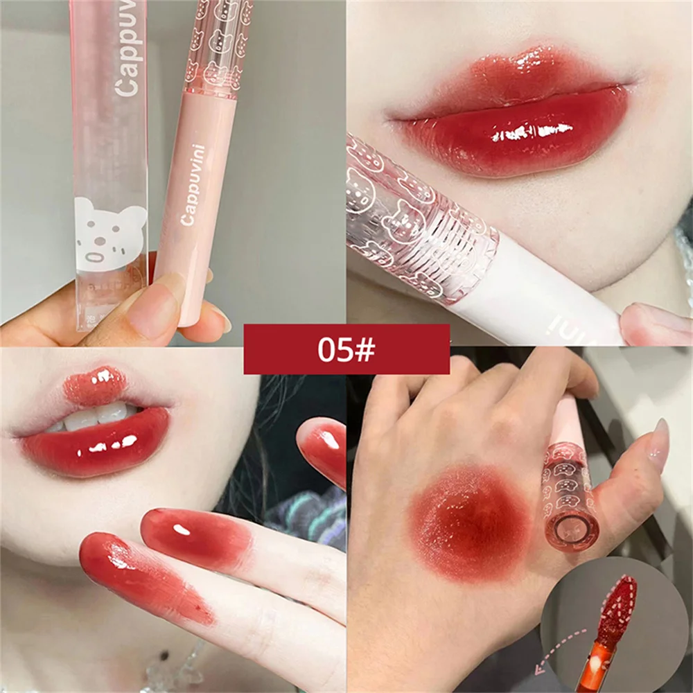 Mirror Lip Glaze Watery Lip Gloss Waterproof Moisturize Sexy Red Lip Tint Lipstick Lasting Non-stick Cup Lip Gloss Cosmetics